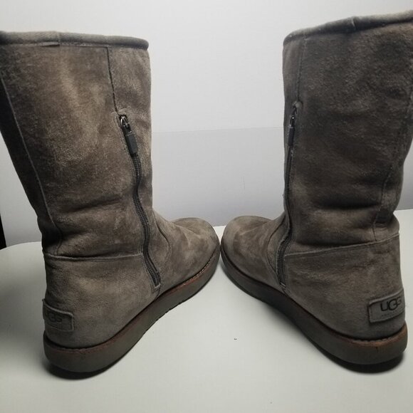 UGG Women's Celvin Chocolate Brown Side Zip Mid-Calf Water Resistant Boots Sz 8 - Picture 2 of 16